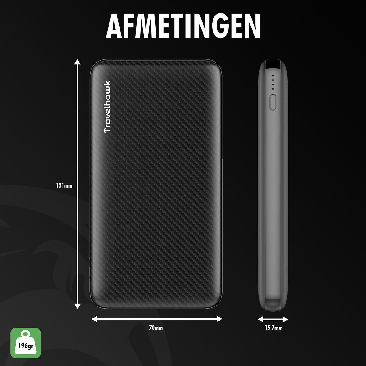 Travelhawk Powerbank – 10.000 mAh & 22,5 W Fast Charge