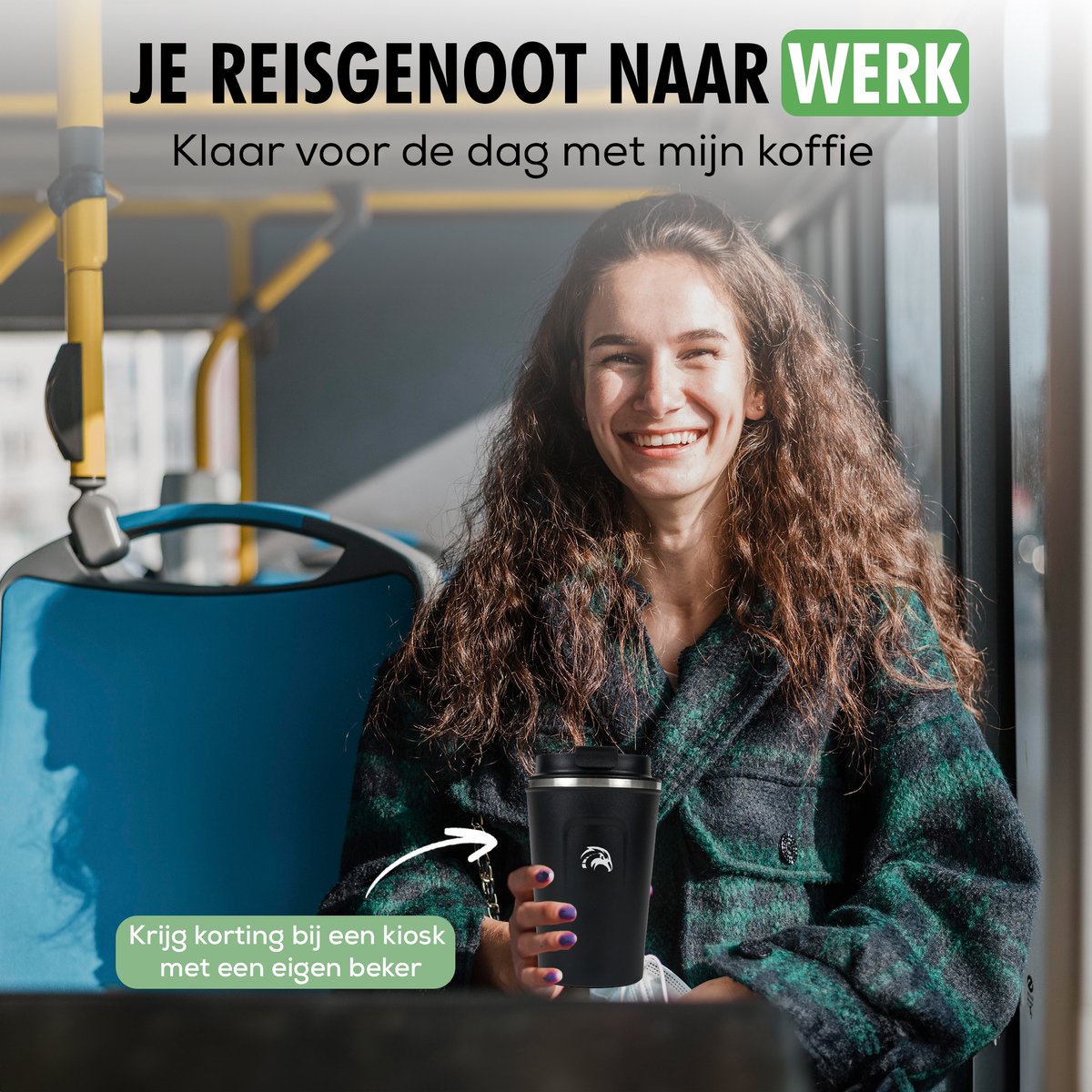 Travelhawk Thermosbeker – RVS 500 ml Dubbelwandig