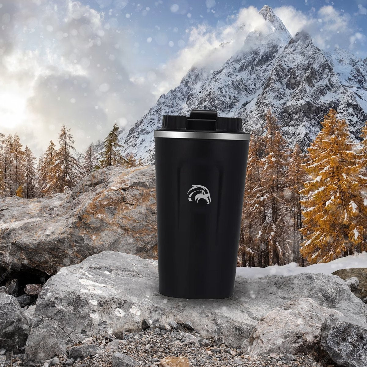 Travelhawk Thermosbeker – RVS 500 ml Dubbelwandig