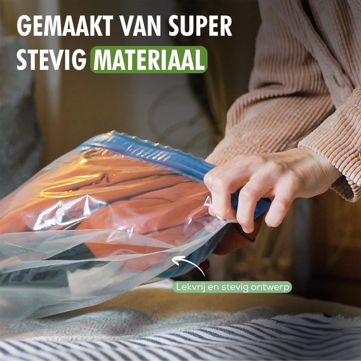 Stevig materiaal van de Travelhawk vacuümzakken
