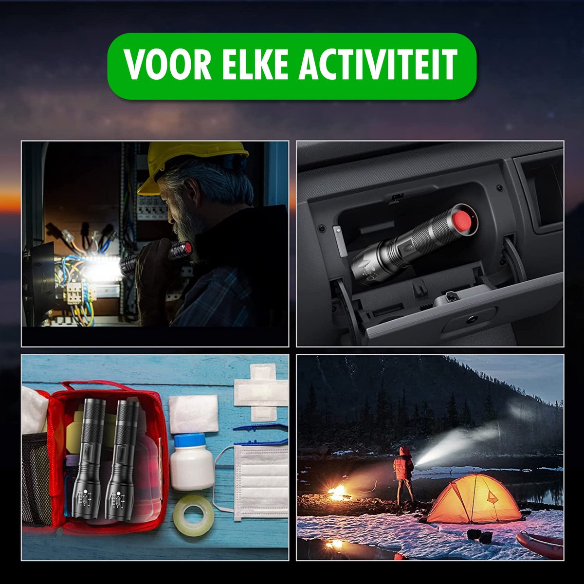 Travelhawk LED Zaklamp – 2 Stuks Krachtige LED Zaklampen