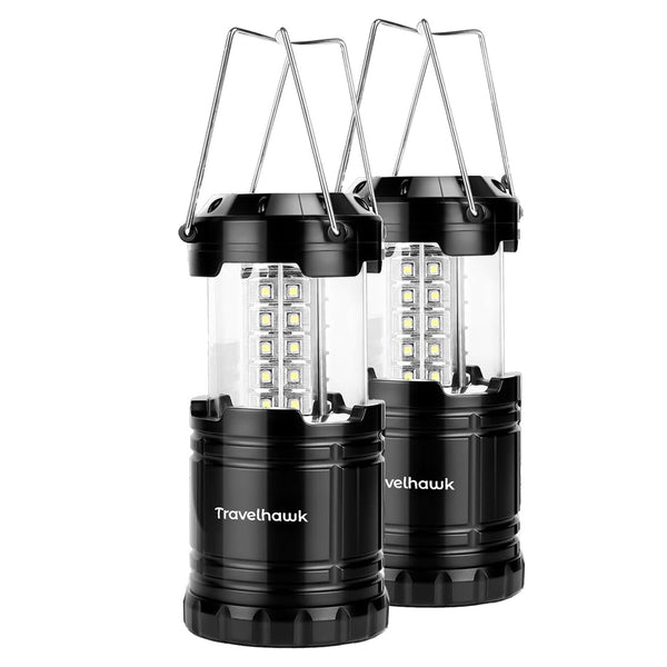 2 stuks zwart met heldere LED tentverlichting