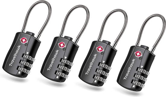 Travelhawk Kofferslot – TSA Reisslot Cijferslot 3-Cijferig (2 Stuks, Zwart)