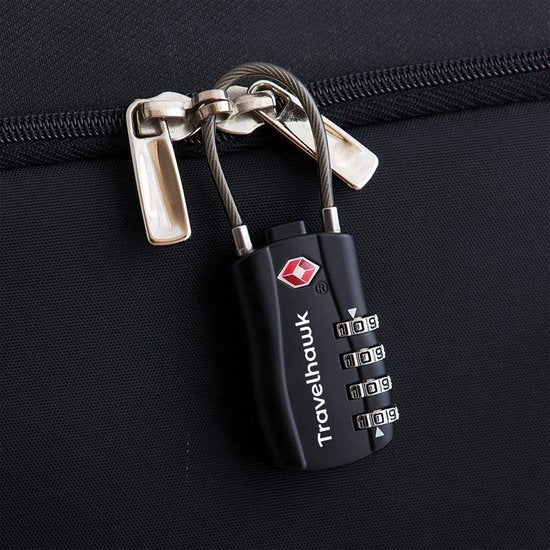 Travelhawk Kofferslot – TSA Reisslot Cijferslot 3-Cijferig (2 Stuks, Zwart)