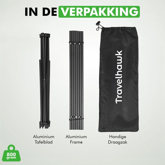 Travelhawk Campingtafel – Opvouwbare Aluminium Tafel