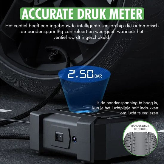 Travelhawk Compressor / Bandenpomp – Elektrisch & Draagbaar