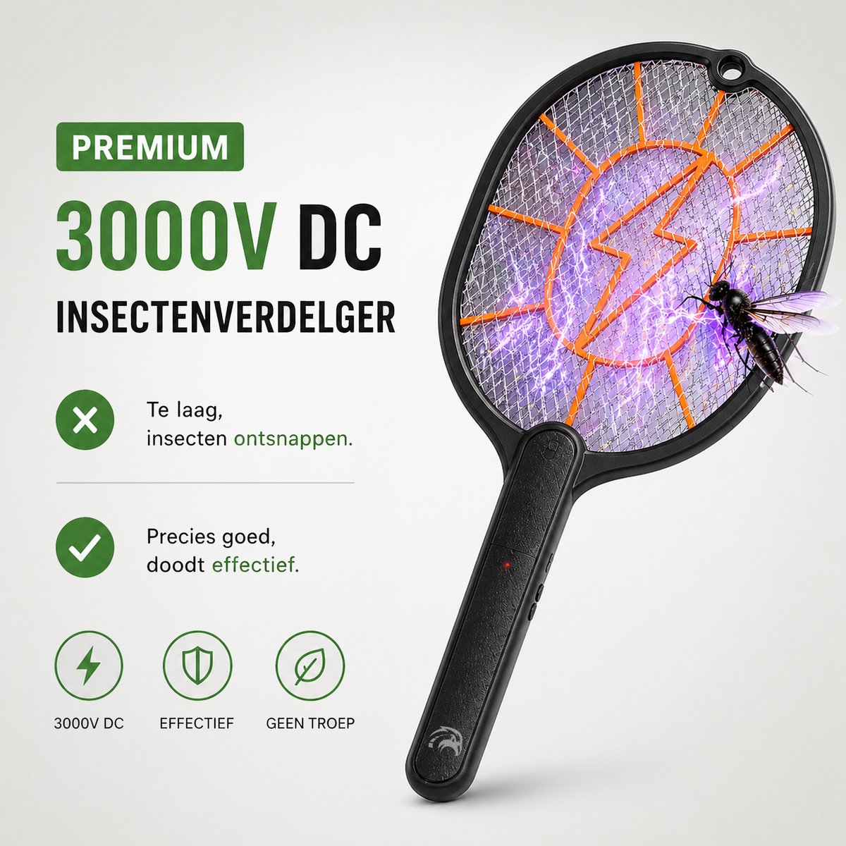 Elektrische vliegenmepper voor camping en reizen