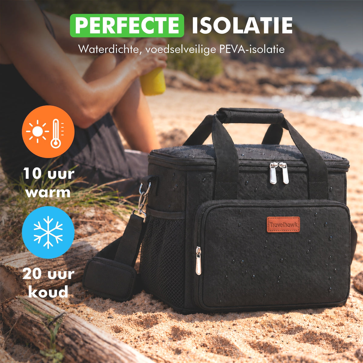 Isolatie van de Travelhawk koeltas houdt eten en drinken koel