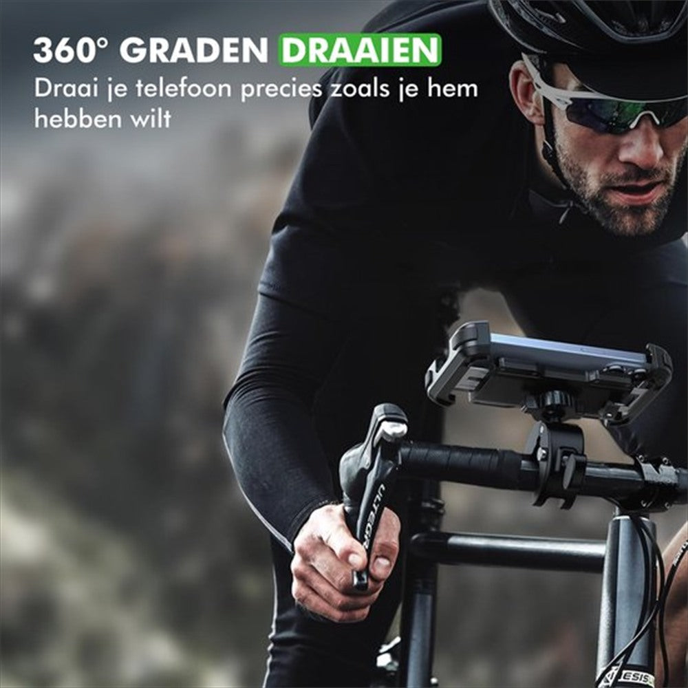 Telefoon in Travelhawk houder tijdens fietstocht