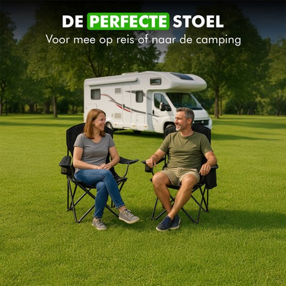 Travelhawk campingstoel XL uitgeklapt in outdoor setting