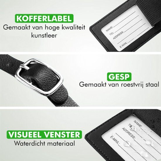 Travelhawk kofferlabels mooi afgewerkt en stijlvol