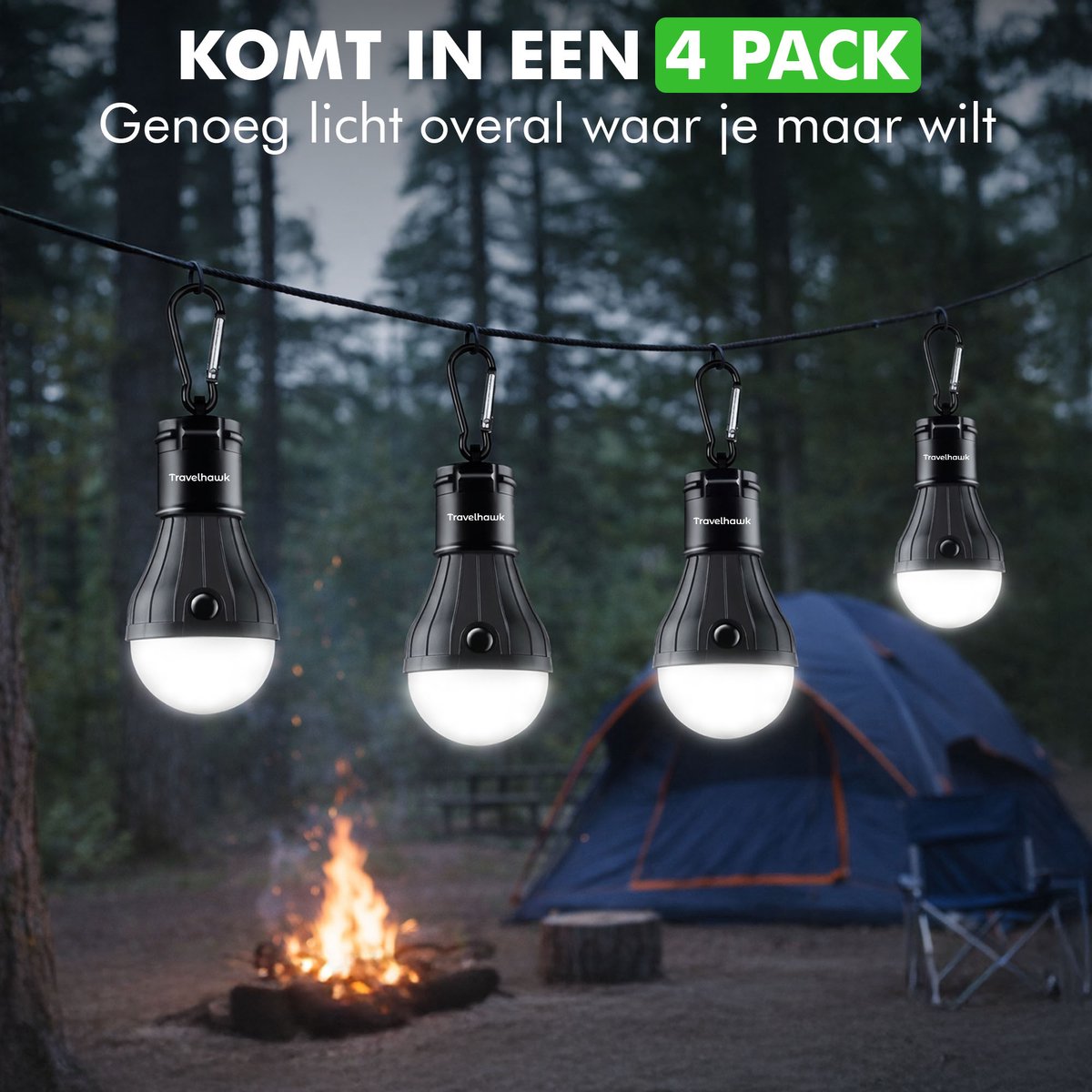 Travelhawk noodverlichting op batterijen