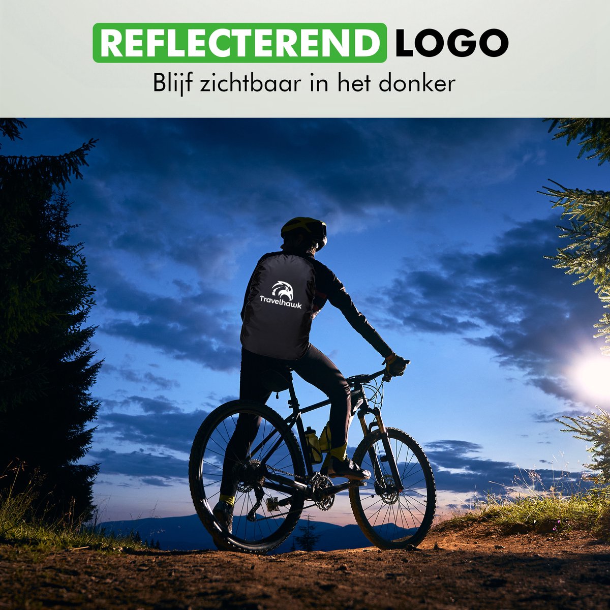 Travelhawk regenhoes rugzak compact opbergbaar zwart