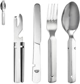 Travelhawk Travel Cutlery Set – Camping Cutlery To-Go Silver
