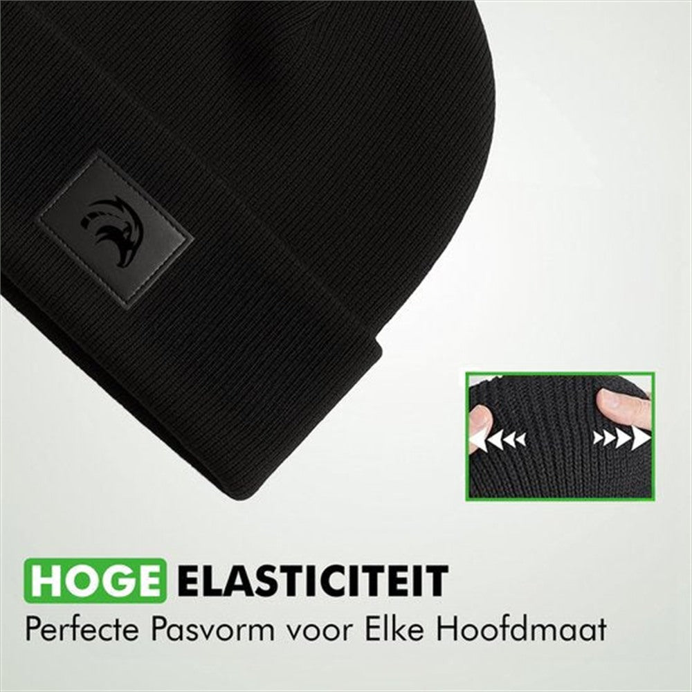 Travelhawk thermo muts zwart beschermt tegen wind