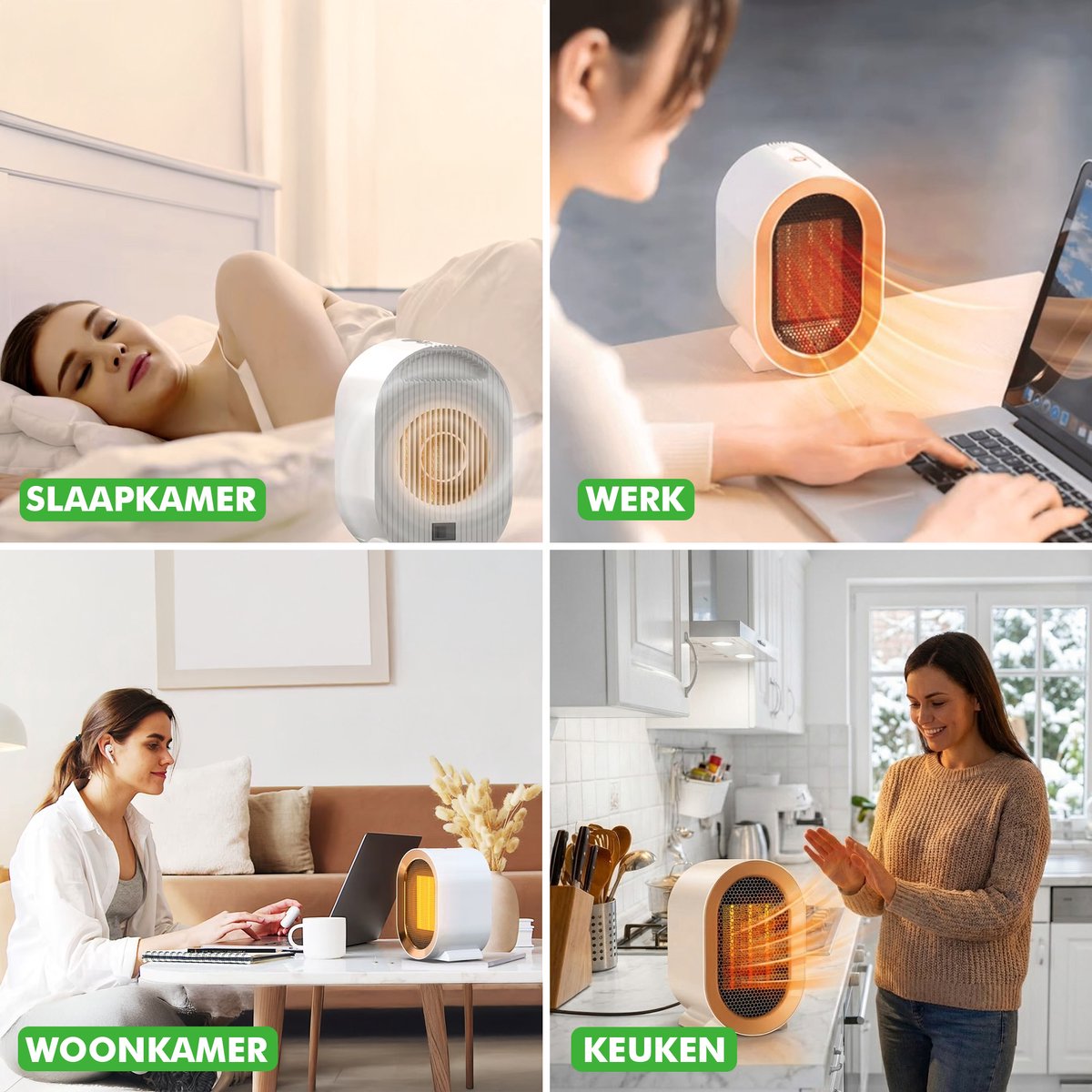 Travelhawk verwarming met roterende luchtstroom in werking