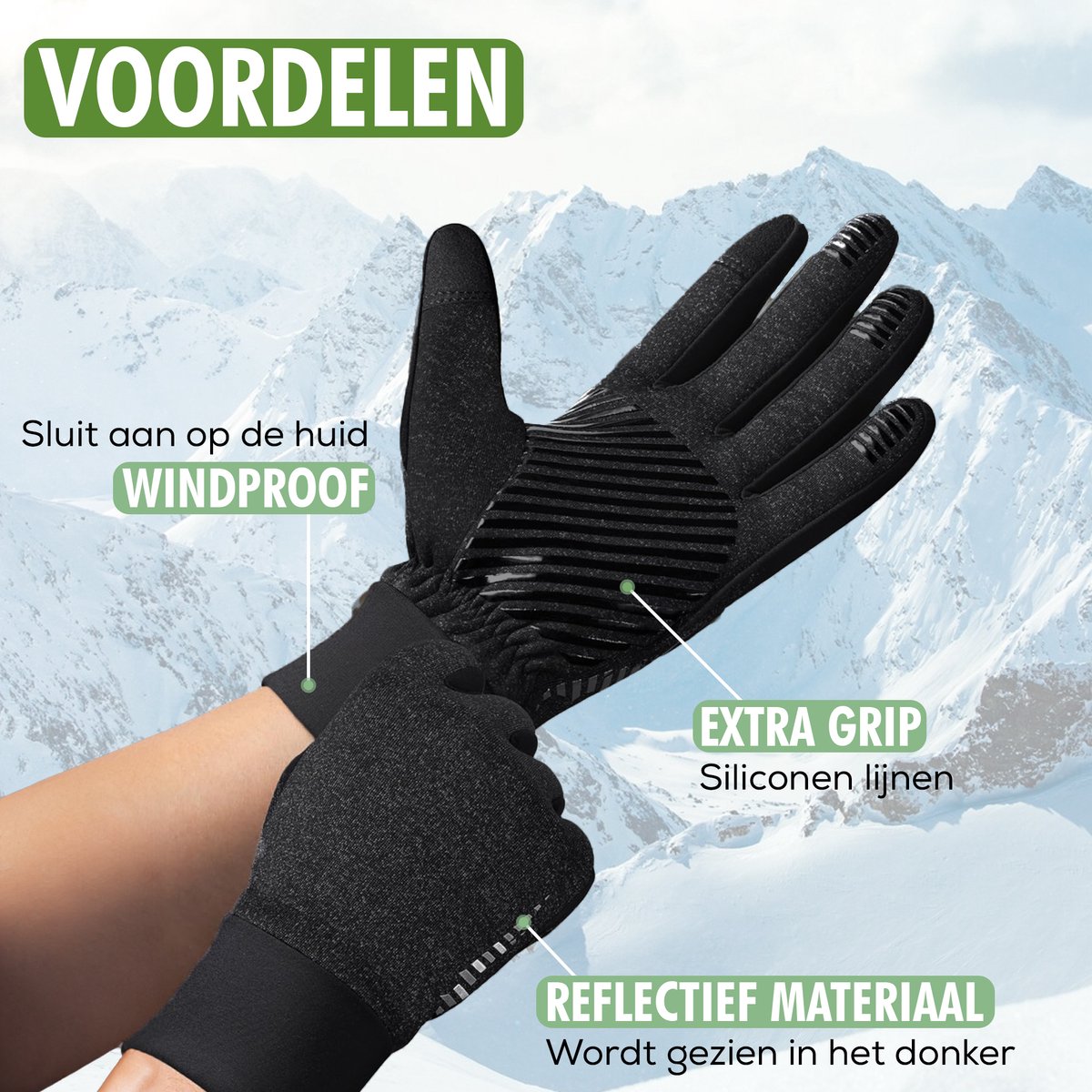Travelhawk waterdichte handschoenen met anti slip handpalm voor extra grip