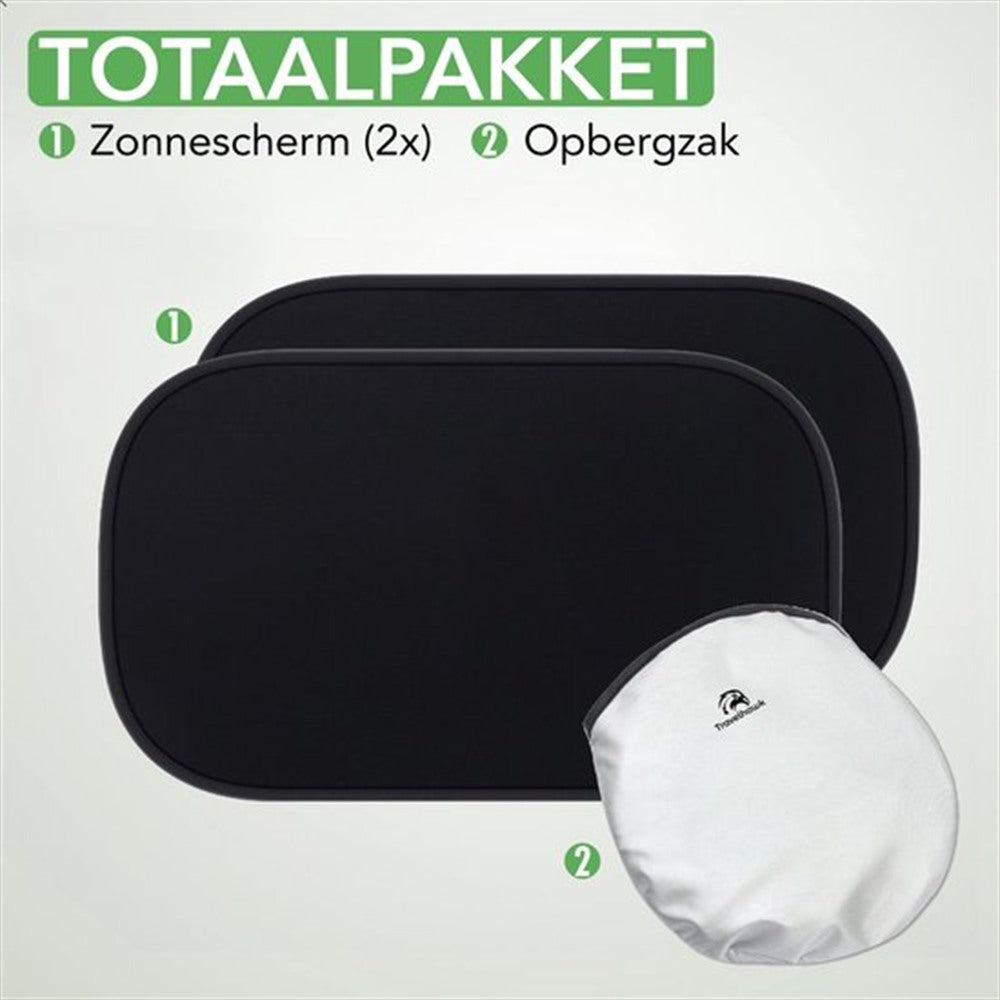 Travelhawk zonnescherm auto zwart universele zonwering