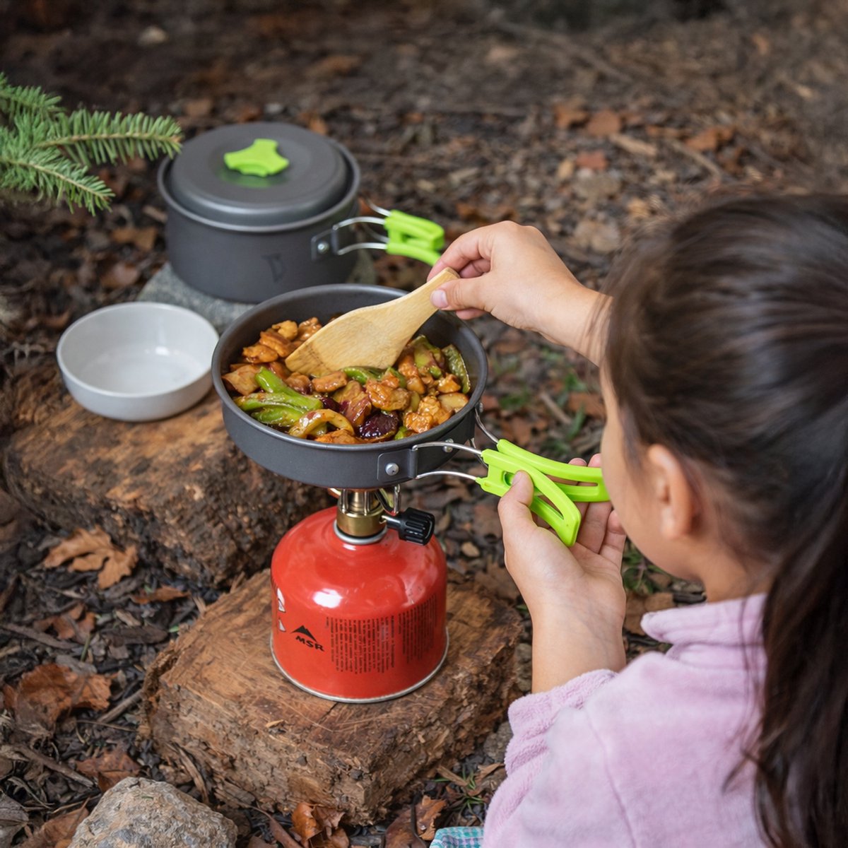 camping set voor backpacken