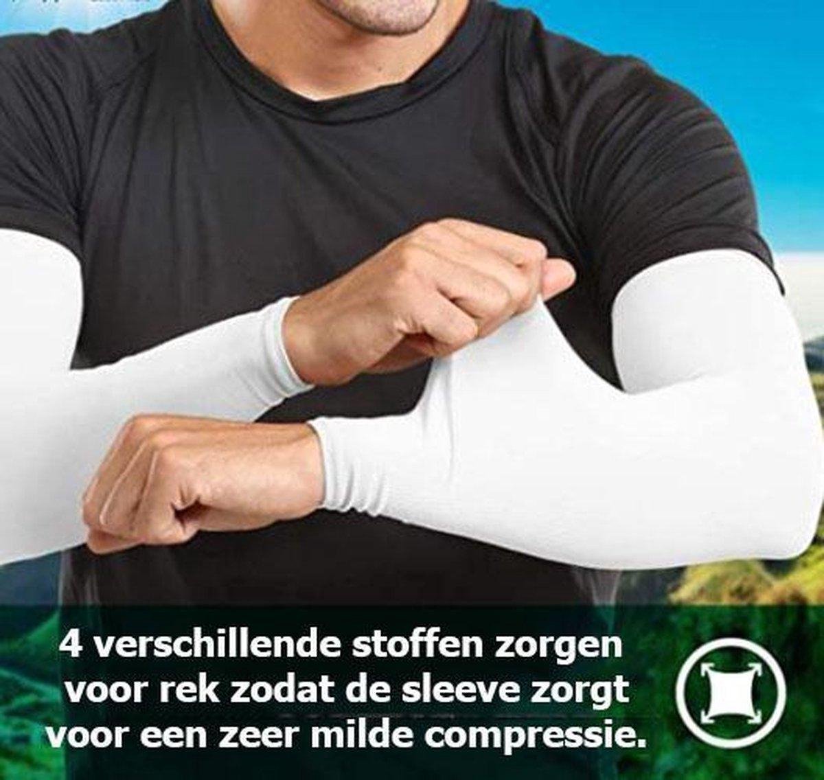close-up ademend materiaal travelhawk arm sleeve