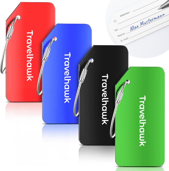 close-up travelhawk aluminium bagagelabel met kabel