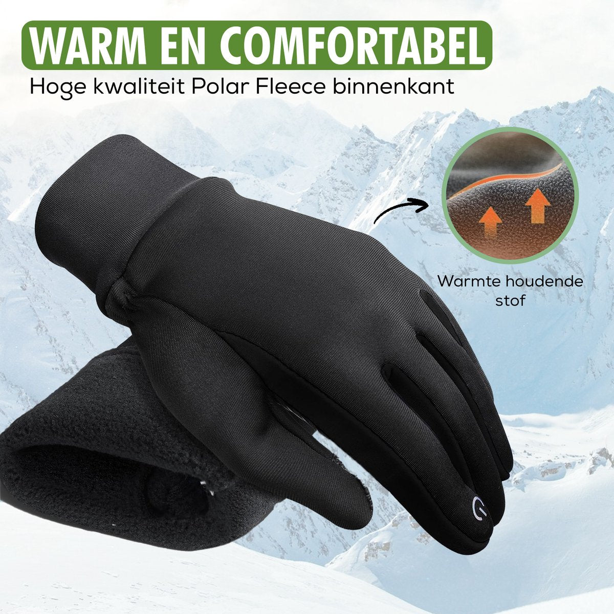 close-up van waterafstotende buitenlaag handschoenen