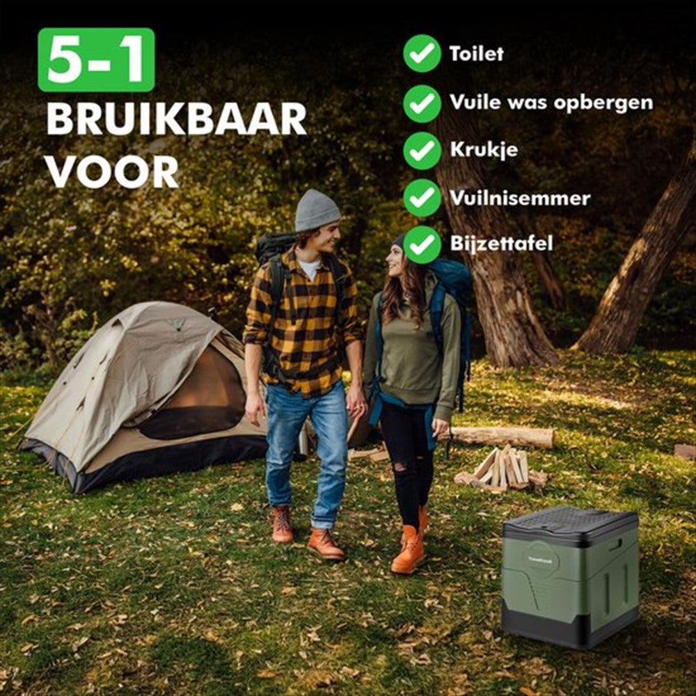 compact campingtoilet travelhawk voor buitengebruik