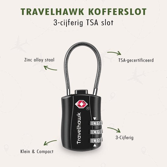 detail van stalen beugel travelhawk tsa slot