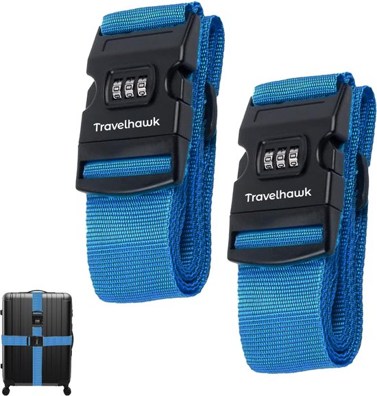 Travelhawk Kofferriem – 180 cm Bagageriem met Cijferslot