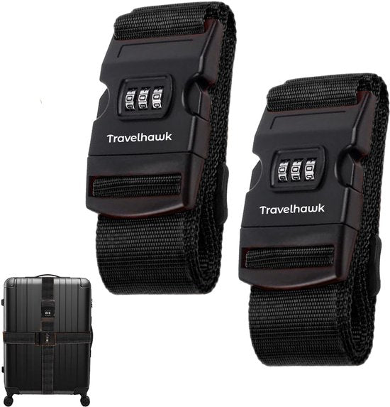 Travelhawk Kofferriem – 180 cm Bagageriem met Cijferslot