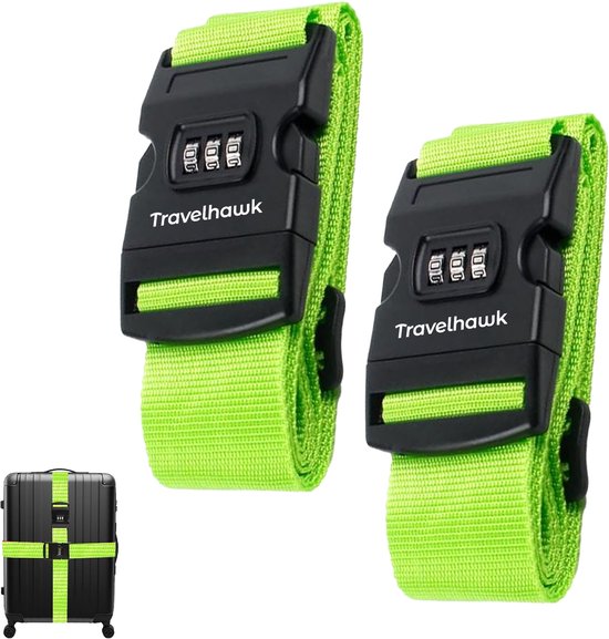 Travelhawk Kofferriem – 180 cm Bagageriem met Cijferslot