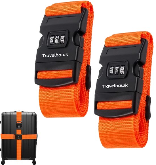Travelhawk Kofferriem – 180 cm Bagageriem met Cijferslot