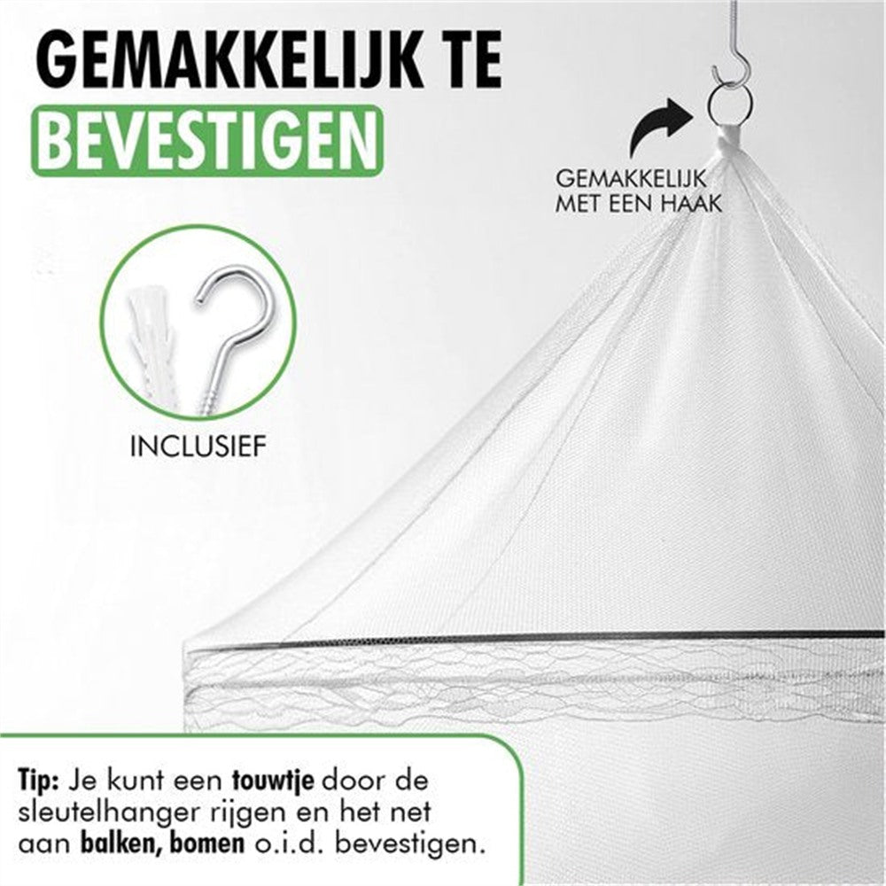 opgevouwen travelhawk klamboe met draagtas