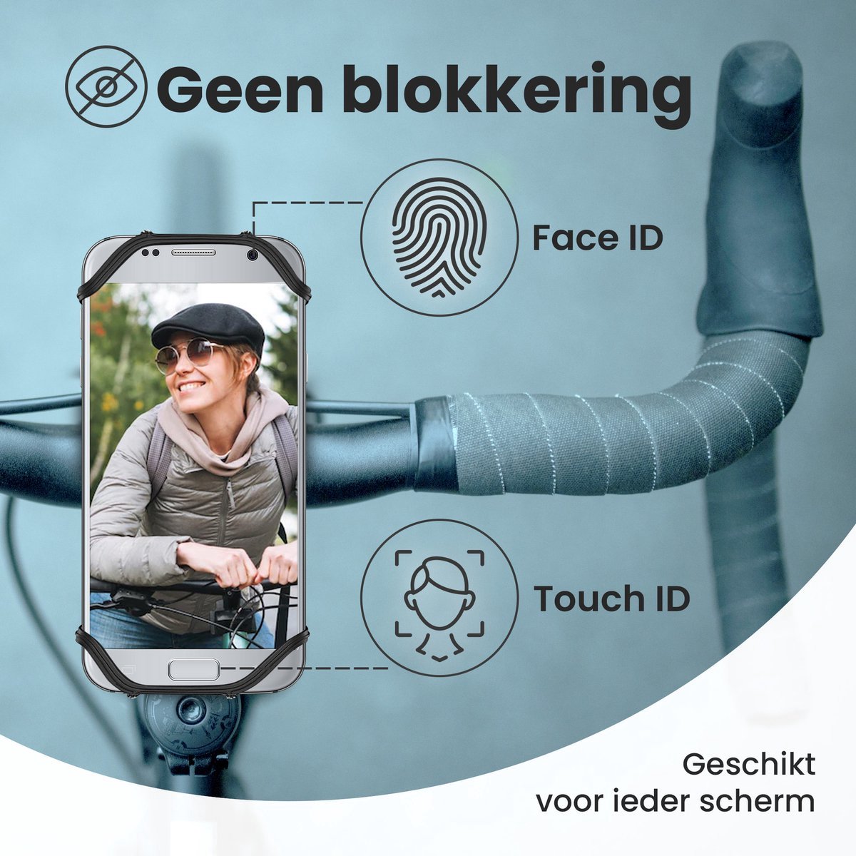 telefoon in houder onderweg