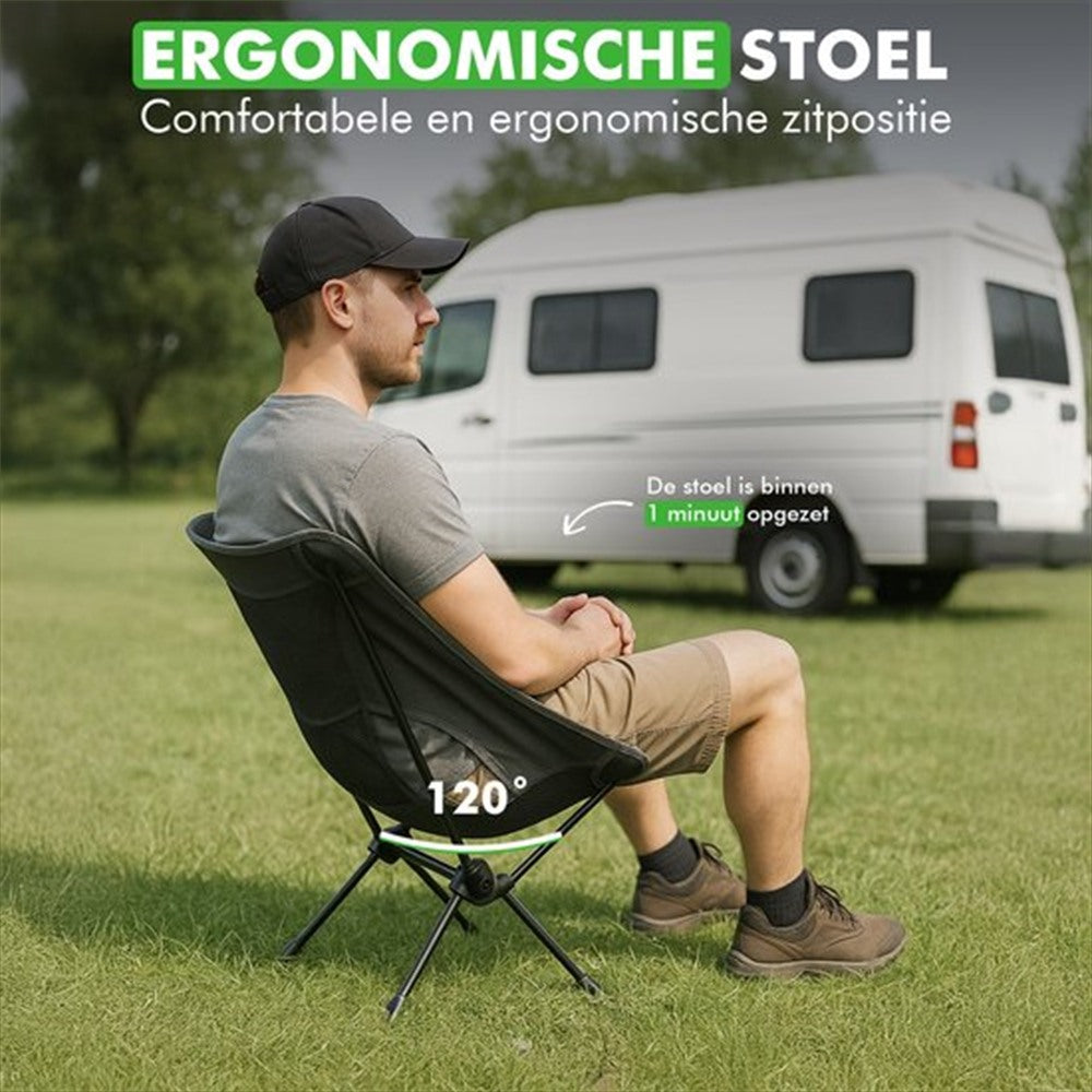 travelhawk campingstoel op camping of strand