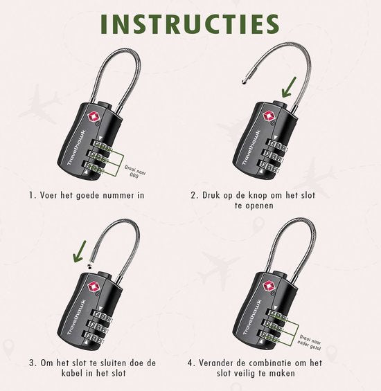 travelhawk cijferslot instructies