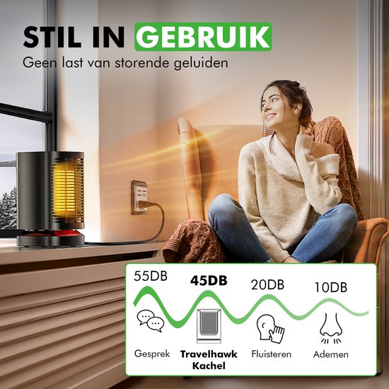 travelhawk elektrische verwarming mini kachel op bureau