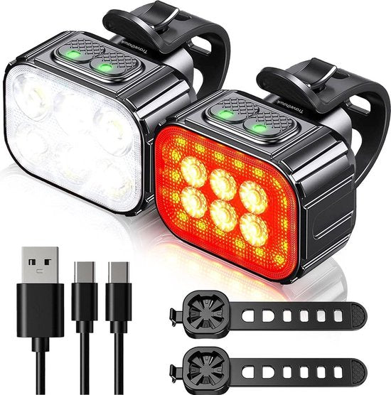 travelhawk fietsverlichting set led usb oplaadbaar