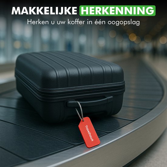 travelhawk kofferlabels aluminium 2 stuks op koffer