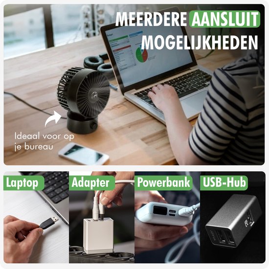 travelhawk mini usb ventilator op bureau