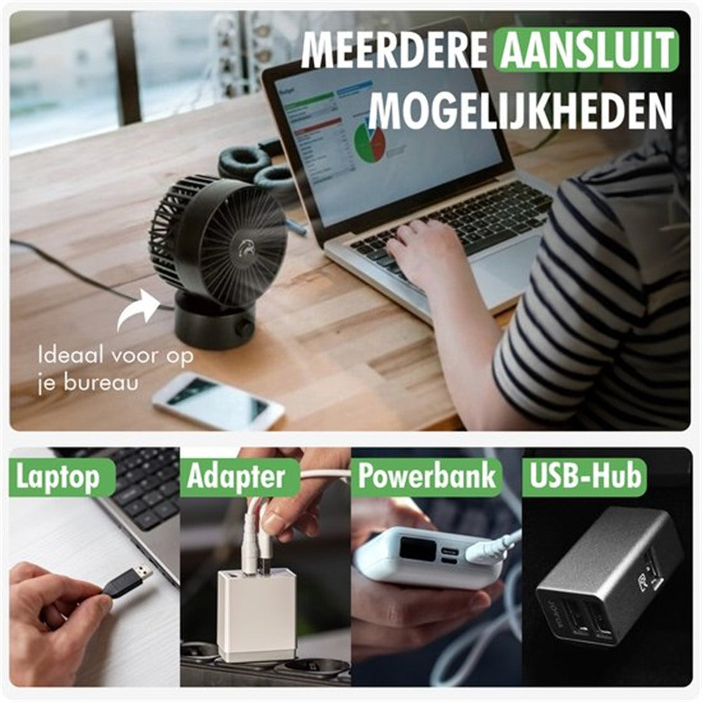 travelhawk mini usb ventilator op bureau