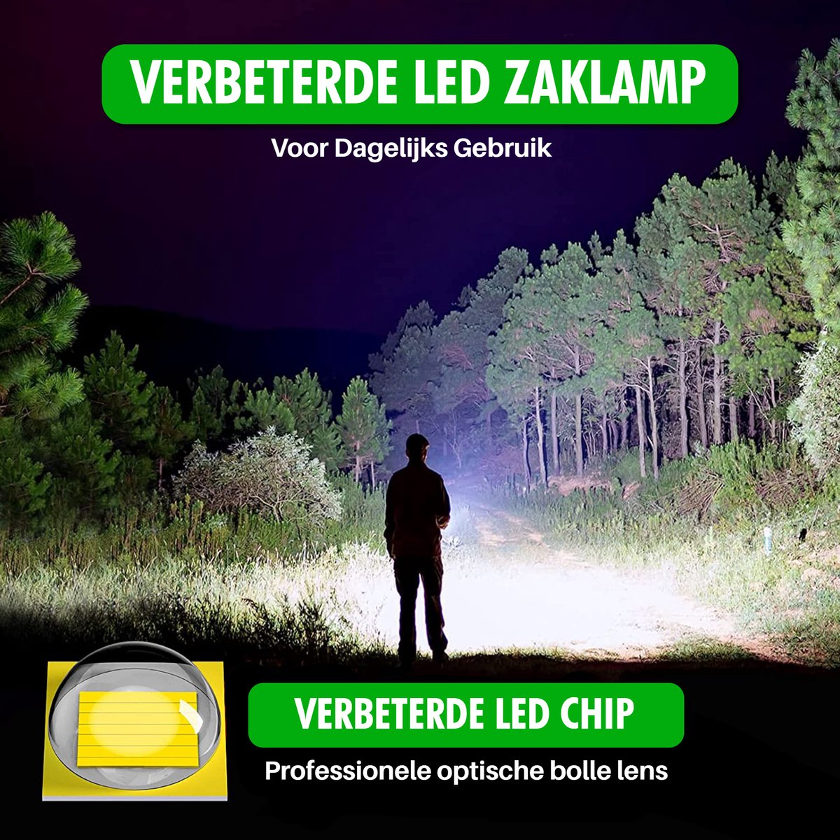 travelhawk zaklamp in gebruik buiten in het donker