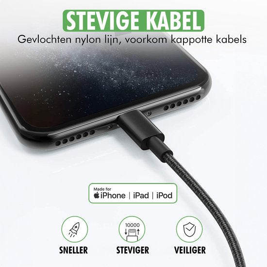 usb-a naar lightning kabel in gebruik met iPhone