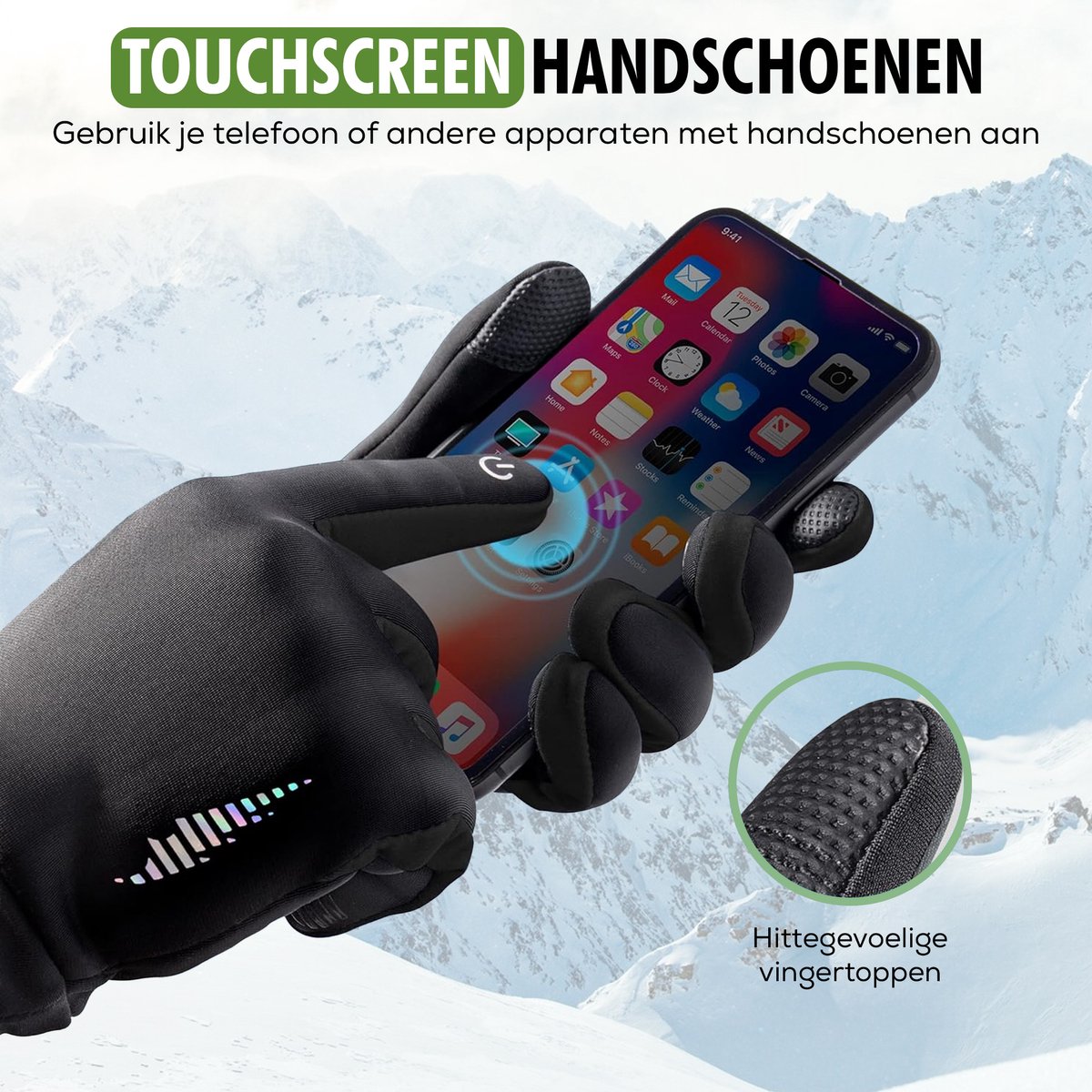 vingers met gripmateriaal travelhawk waterdichte handschoen