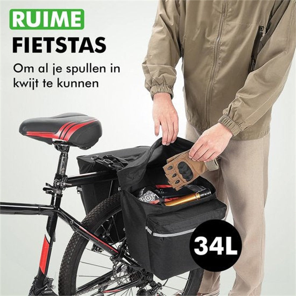 waterdichte travelhawk fietstas open met inhoud