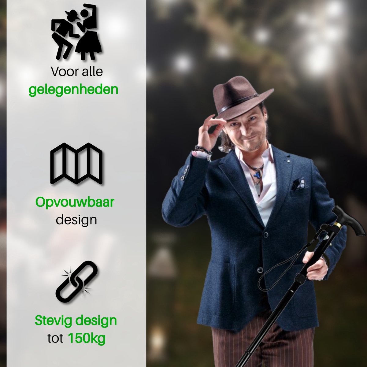 Travelhawk Wandelstok – Verstelbaar & Opvouwbaar