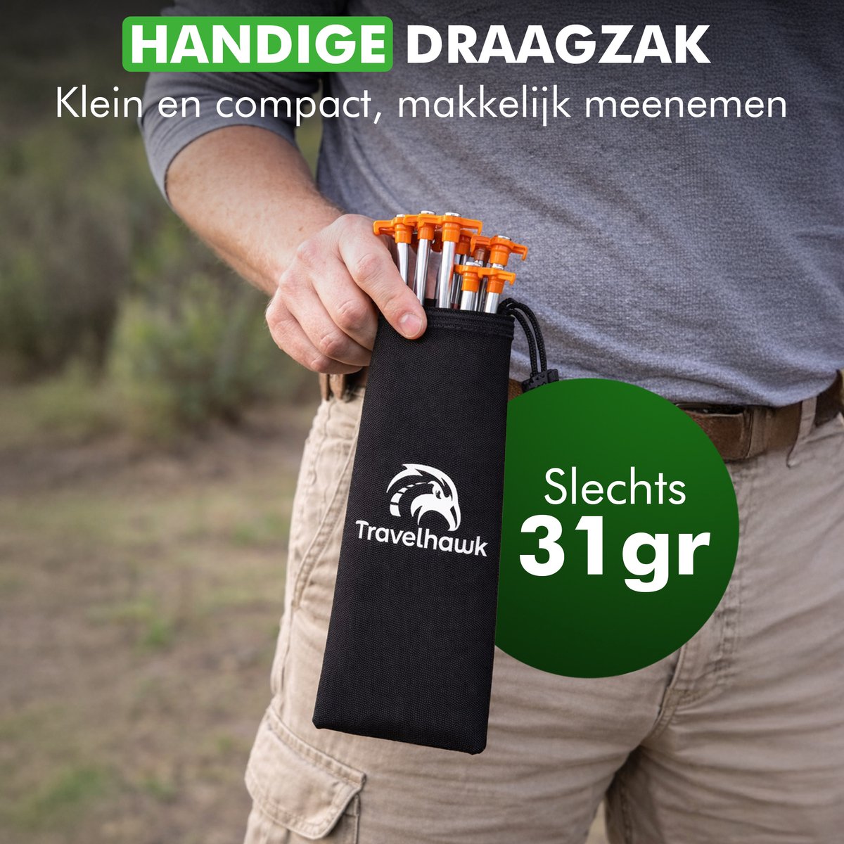 Travelhawk Tentharingen 12 Stuks Staal Grondhaken