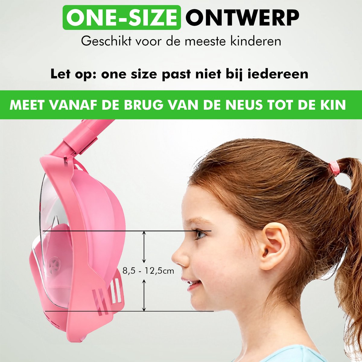 Travelhawk Snorkelset Kinderen Roze | Full Face Duikbril