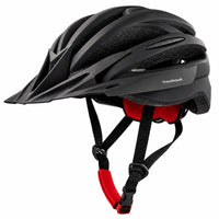 Zwarte Travelhawk fietshelm met rood verstelsysteem