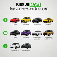 Maatwijzer: maat Medium is geschikt voor coupé, hatchback, middelgrote sedan en compacte SUV